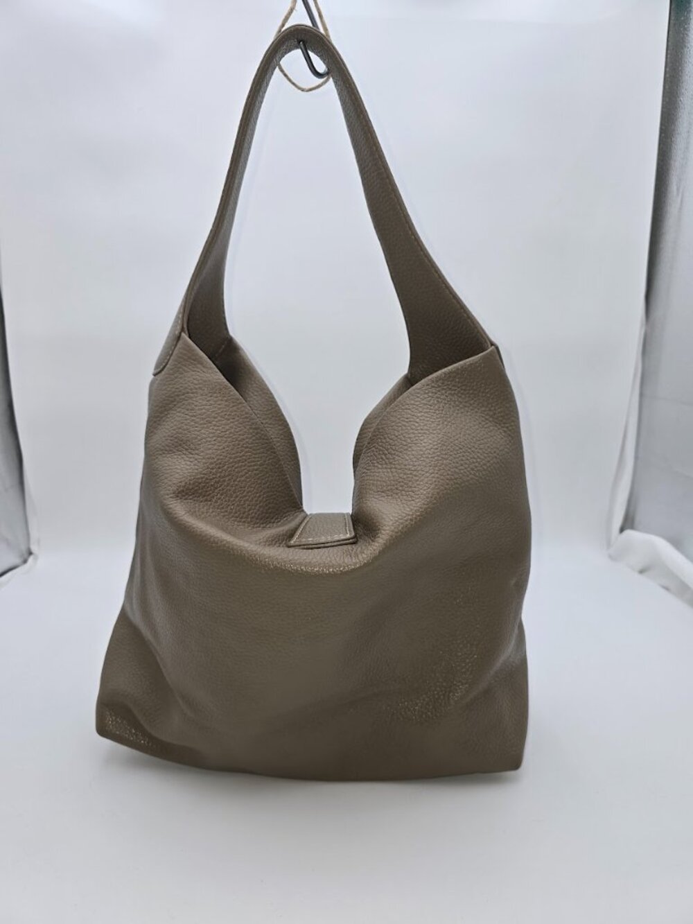 Dooney & Bourke Taupe Pebbled Leather Hobo Shoulder Bag Lock Sac - Picture 4 of 14